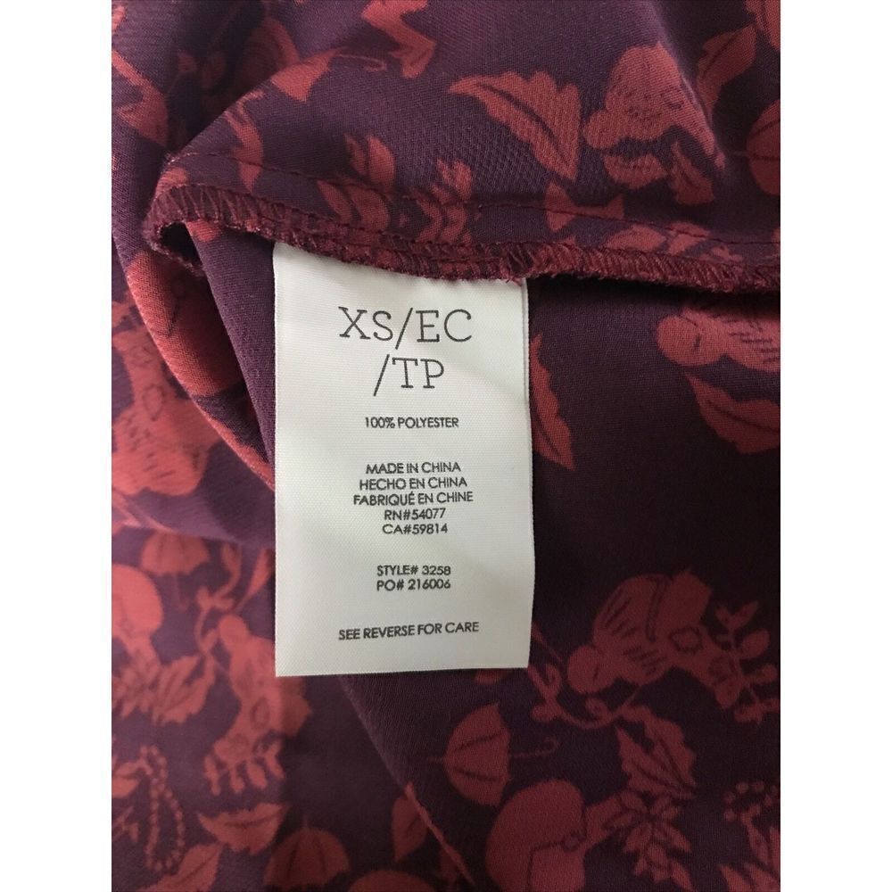 Cabi Womens 3258 Floral Layered Tank Top V Back Size XS Purple Red - Picture 6 of 6